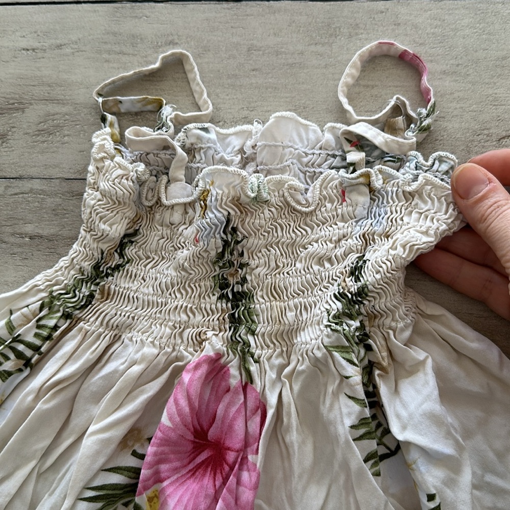 Floral Kids Casual Dress - Pink and White - Picture 2 of 6